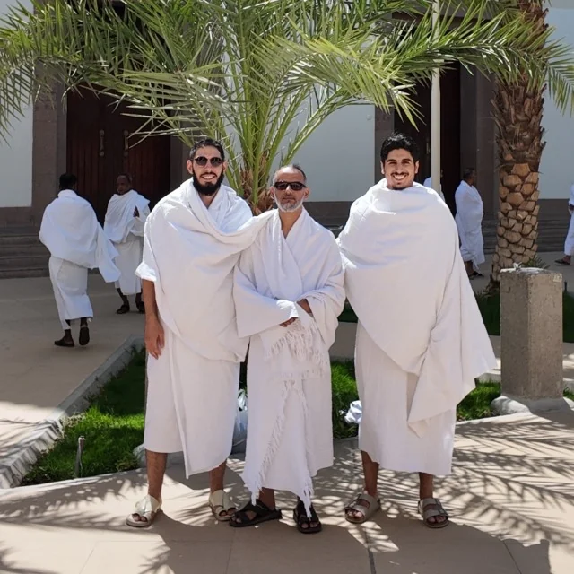 Das umrax-Team im Ihram in Medina