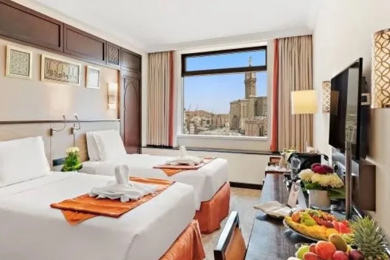 Zimmer im Anjum Hotel Makkah mit Blick Richtung Haram